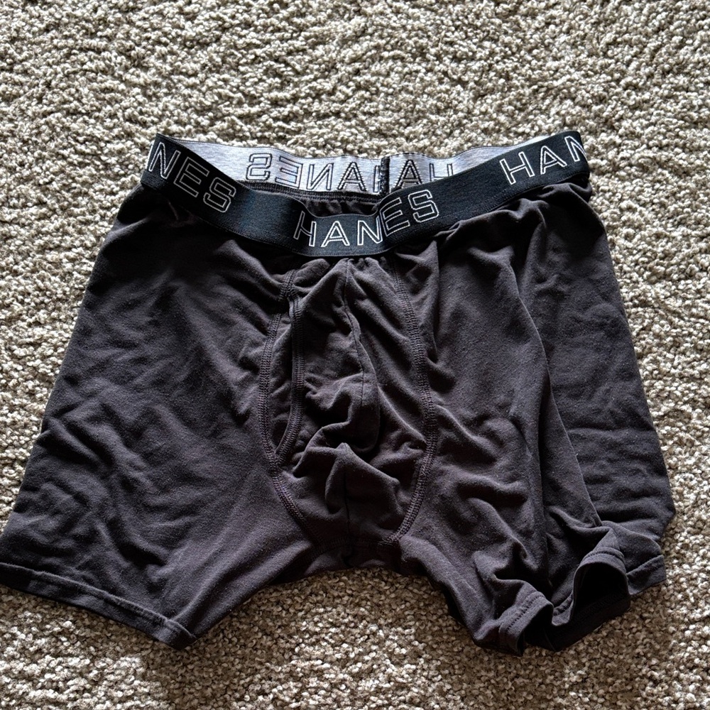Hanes Men's Dark Gray Boxer Briefs